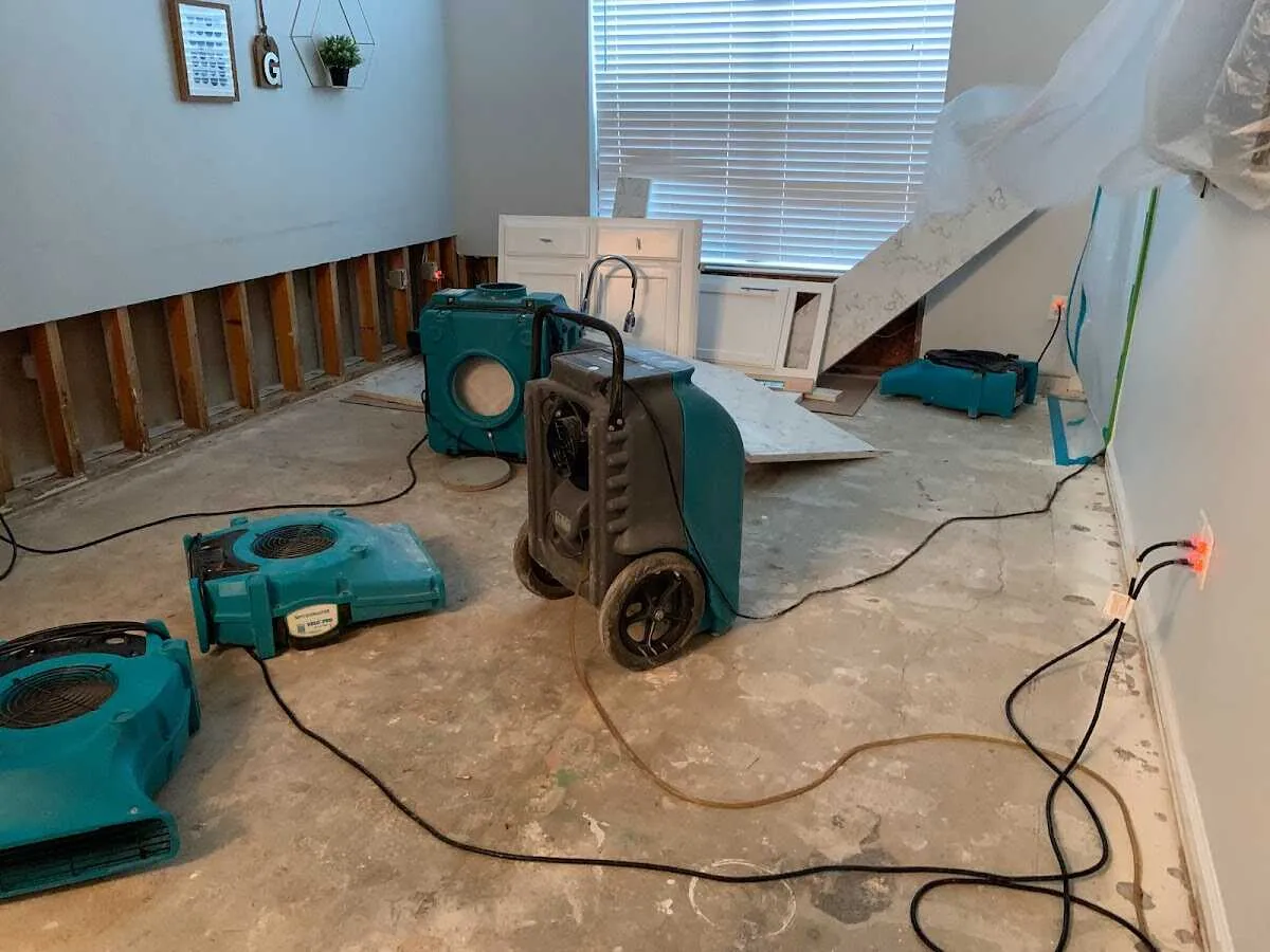 Dehumidifier in flood-cut room for Water Extraction & Removal in Florida Ridge